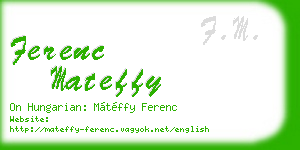 ferenc mateffy business card